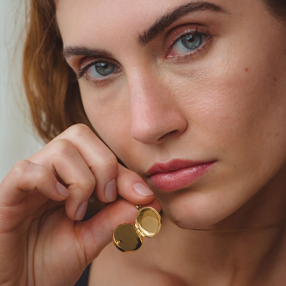 gold photo locket