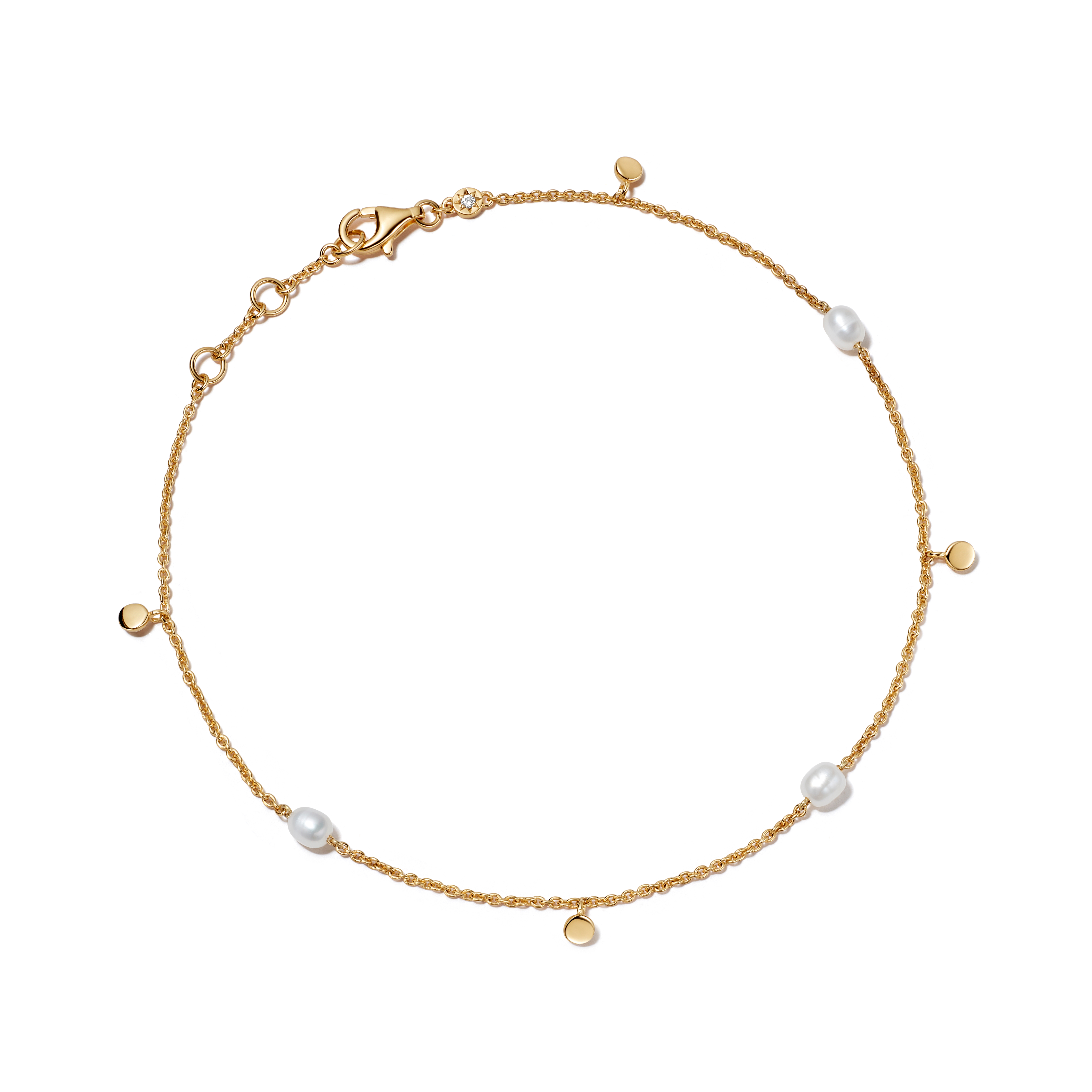 gold pearl anklet