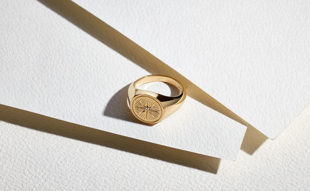 compass signet ring