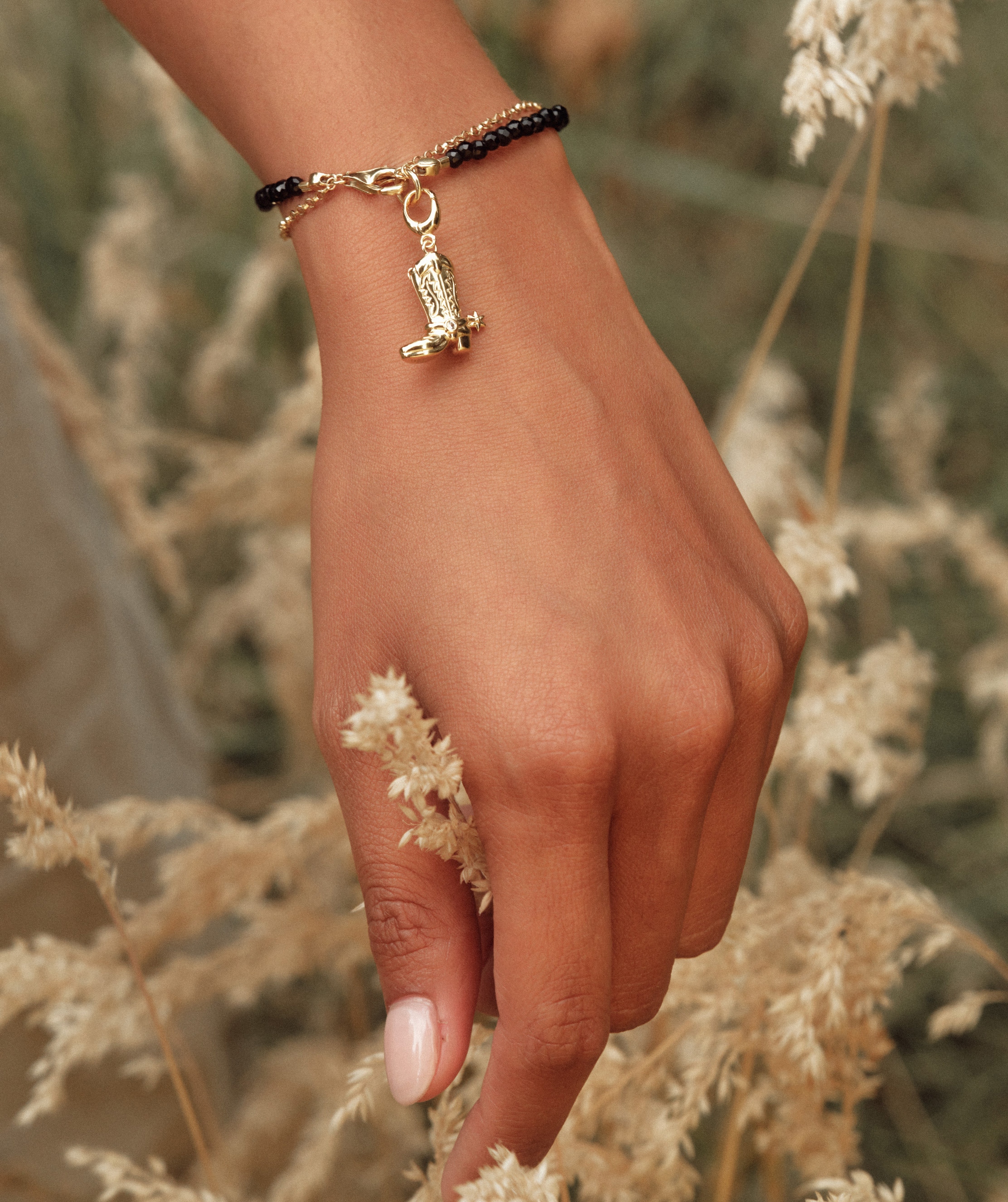 Still life of celestial jewelry pieces