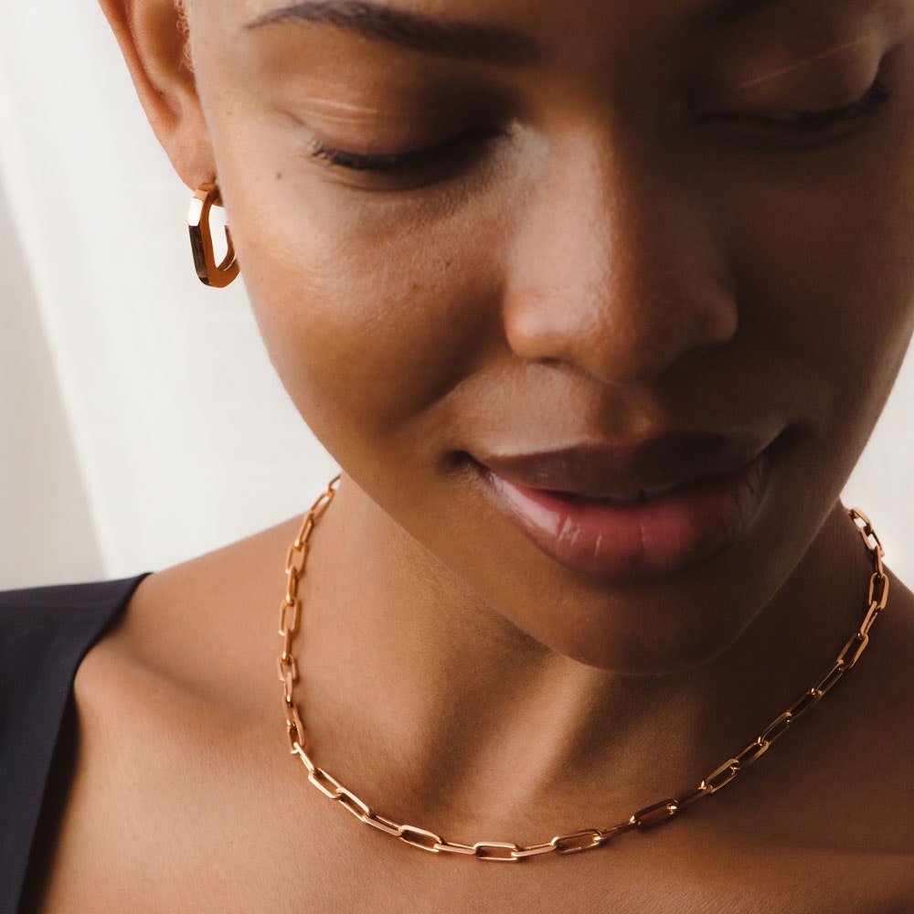 Rose gold choker necklace