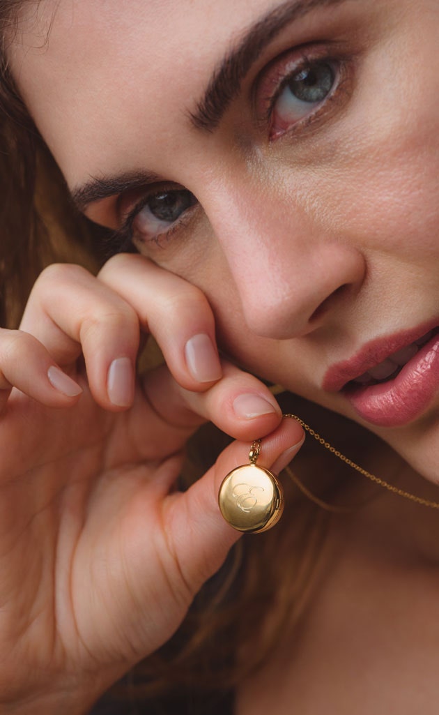 GOLD GEMSTONE LOCKET WITH PERSONALISATION