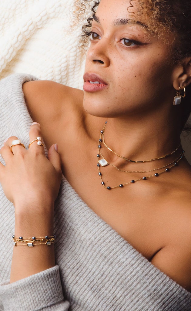 pearl jewellery stack