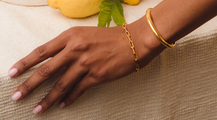 gold bracelet stack