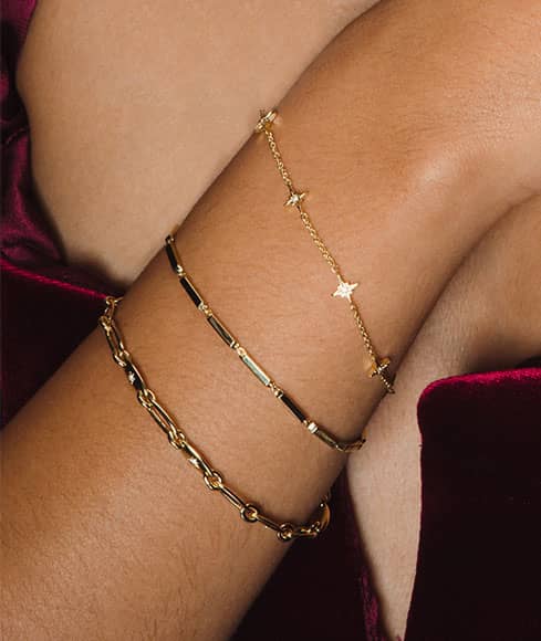 Gold bracelet stack