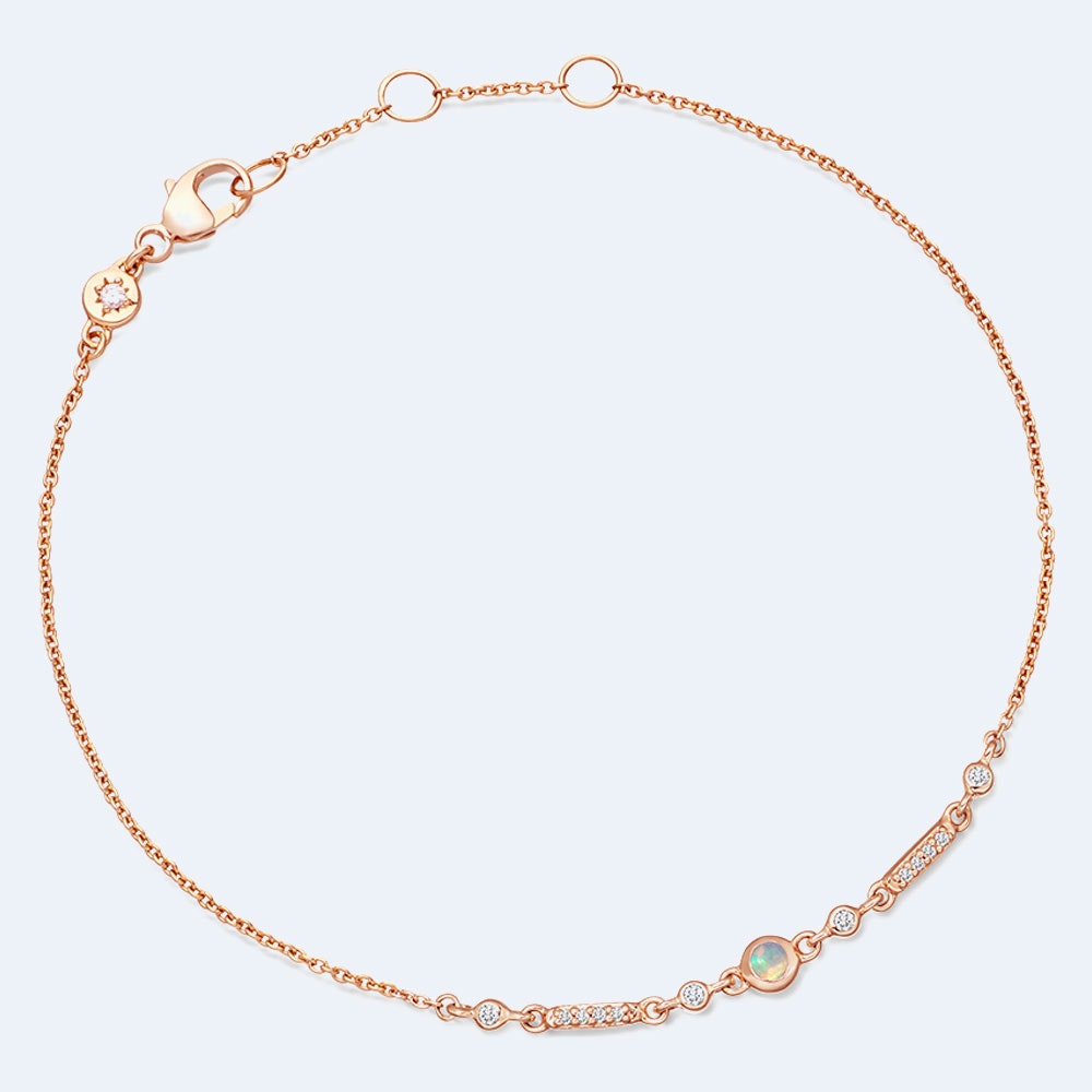 opal solid rose gold bracelet