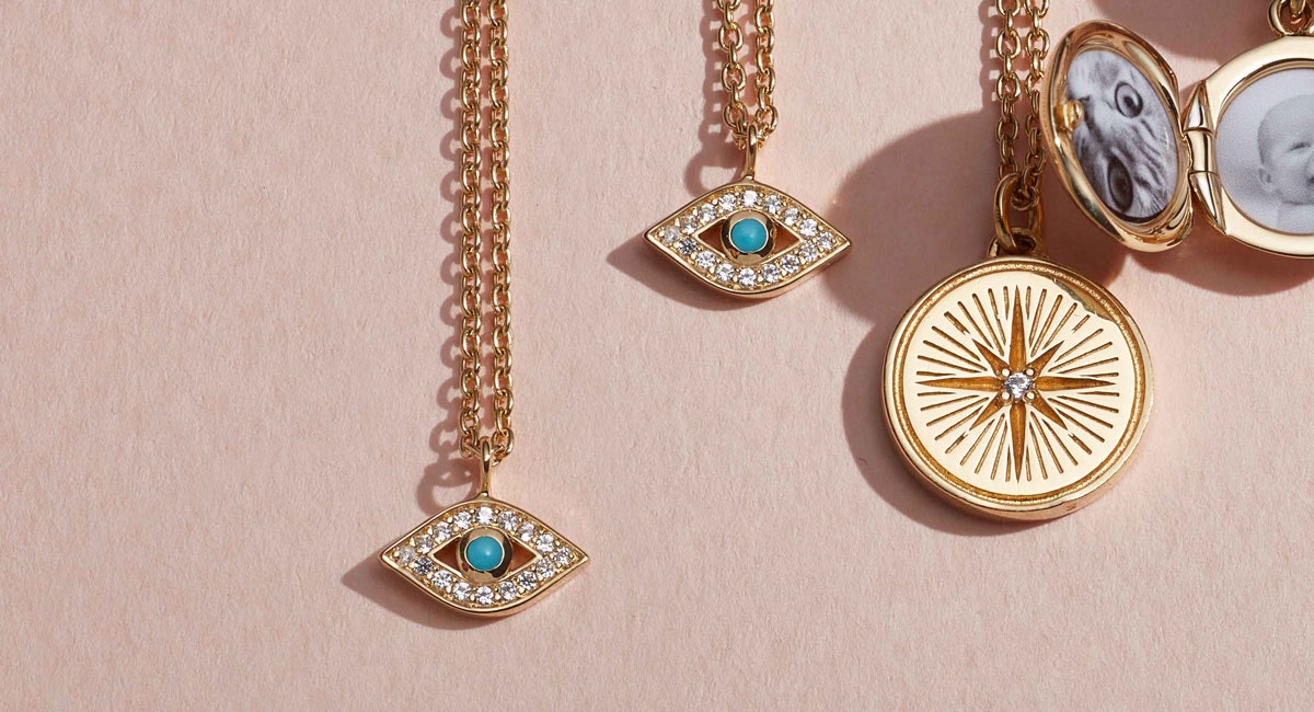 Gold evil eye neckaces Gold evil eye neckaces