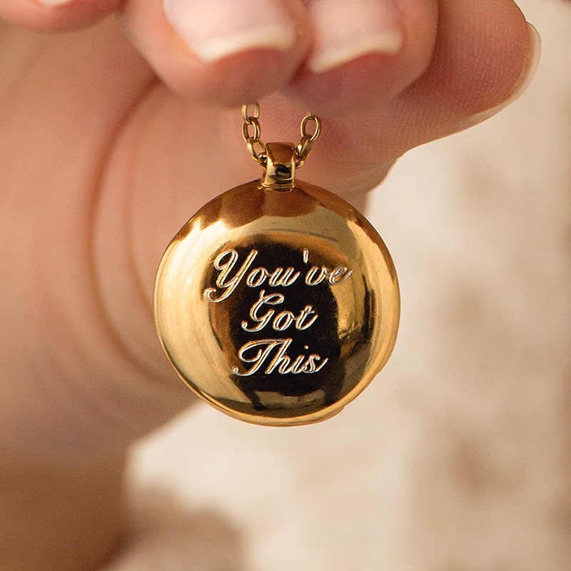 MEDIUM BIOGRAPHY LOCKET NECKLACE IN yellow gold FREE ENGRAVING